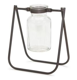 Hanging Jar Vase with Stand (Set of 2)