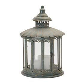 Ornate Round Brushed Metal Lantern