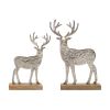 Deer Silhouette with Wood Base (Set of 2)
