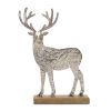 Deer Silhouette with Wood Base (Set of 2)