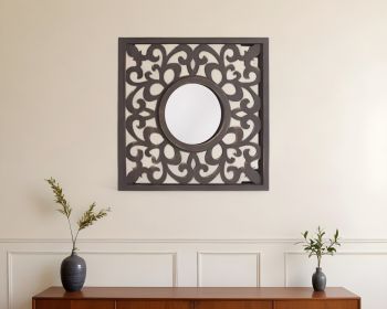 Brown Vintage Style Accent Mirror